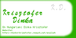 krisztofer dinka business card